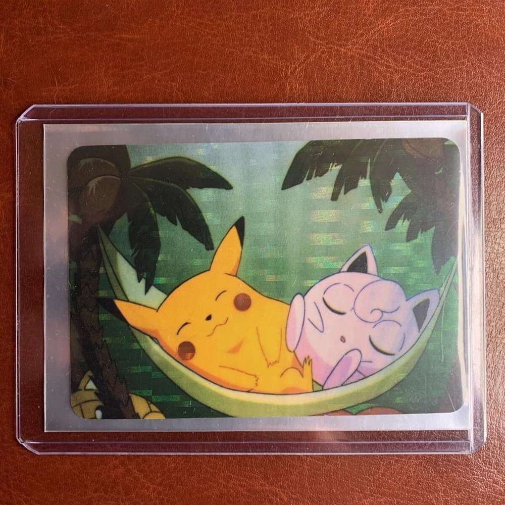 1998 Pokemon Pocket Monsters Pikachu & Jigglypuff Banzai Carddass Prism RARE!